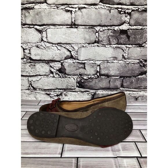Sofft Brown Suede Leather Red Bow Low Heel Dress Pump Shoes Women Sz 7M US/38EU - Picture 9 of 10